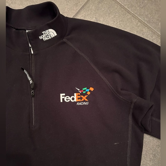 Women’s North Face Half-Zip FedEx Racing Logo Black Fleece in Size XL - Picture 2 of 5